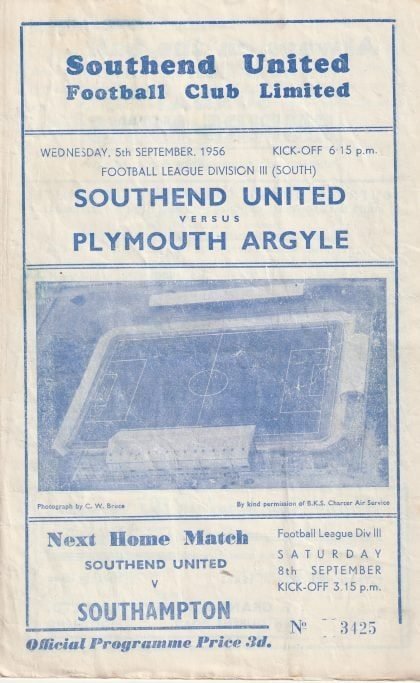 Southend United v Plymouth Argyle 05-Sep-1956