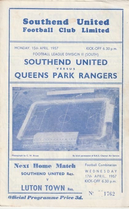 Southend United v Queens Park Rangers 15-Apr-1957