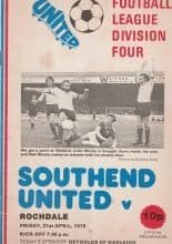 Southend United v Rochdale 21-Apr-1978