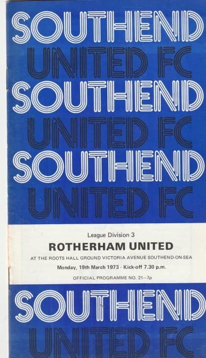 Southend United v Rotherham United 19-Mar-1973