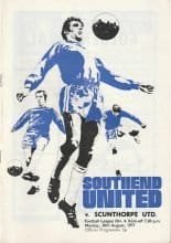 Southend United v Scunthorpe United  30-Aug-1971