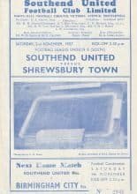 Southend United v Shrewsbury Town 02-Nov-1957