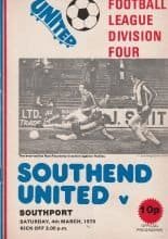 Southend United v Southport  04-Mar-1978