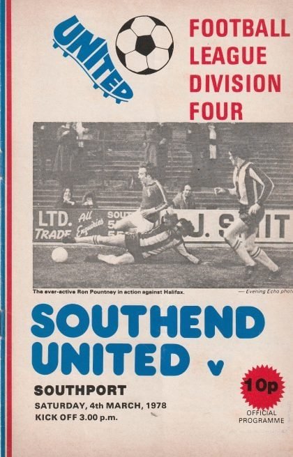 Southend United v Southport  04-Mar-1978