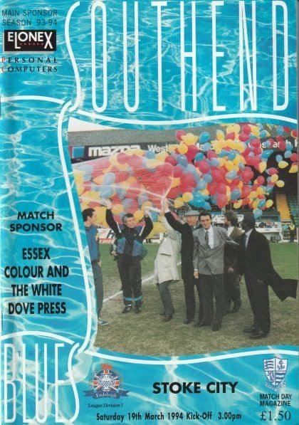 Southend United v Stoke City 19-Mar-1994