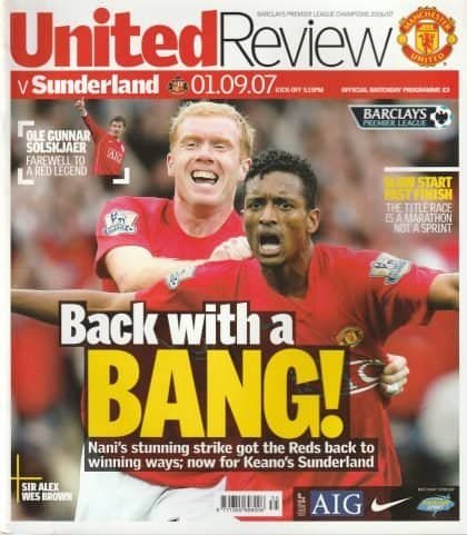 Manchester United v Sunderland  01-Sep-2007