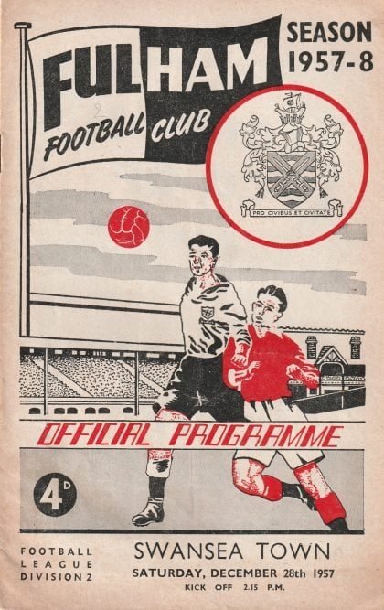 Fulham v Swansea Town  28-Dec-1957
