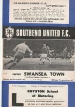 Southend United v Swansea Town    08-Sep-1967