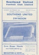 Southend United v Swindon Town 16-Feb-1957
