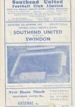 Southend United v Swindon Town 25-Sep-1957