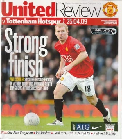 Manchester United v Tottenham Hotspur  25-Apr-2009