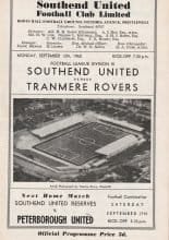 Southend United v Tranmere Rovers 12-Sep-1960