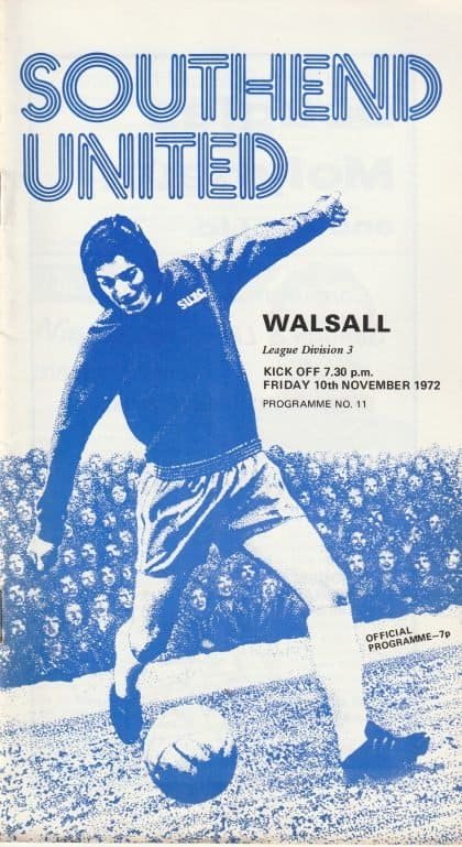 Southend United v Walsall 10-Nov-1972