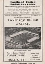 Southend United v Walsall  29-Aug-1960