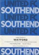 Southend United v Watford  09-Mar-1973