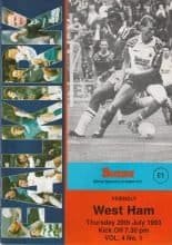 Falkirk v West Ham United  29-Jul-1993