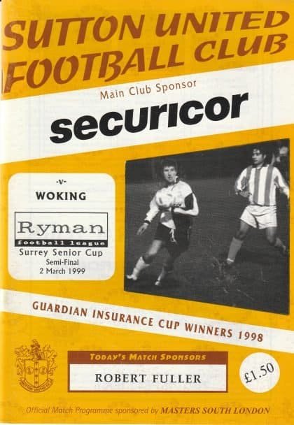 Sutton United v Woking  02-Mar-1999