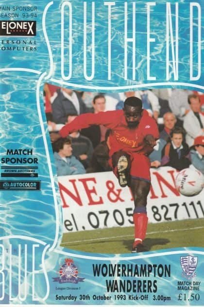 Southend United v Wolverhampton Wanderers  30-Oct-1993