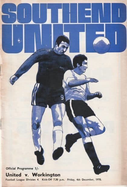 Southend United v Workington  04-Dec-1970