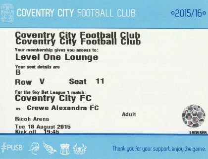 Coventry City v Crewe Alexandra  18-Aug-2015