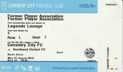 Coventry City v Southend United  31-Aug-2015