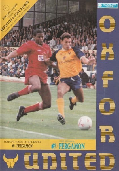 Oxford United v Brighton & Hove Albion 20-Oct-1990