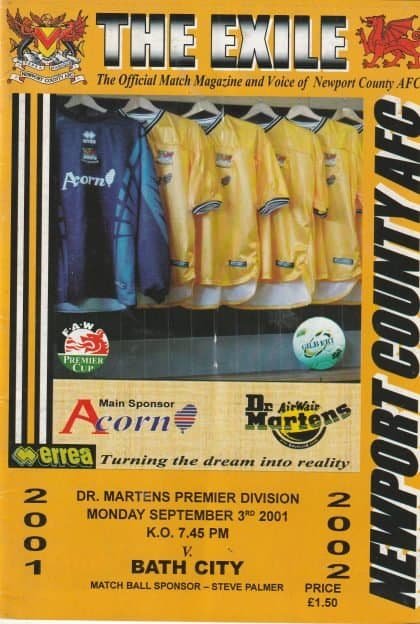 Newport County v Bath City 03-Sep-2001