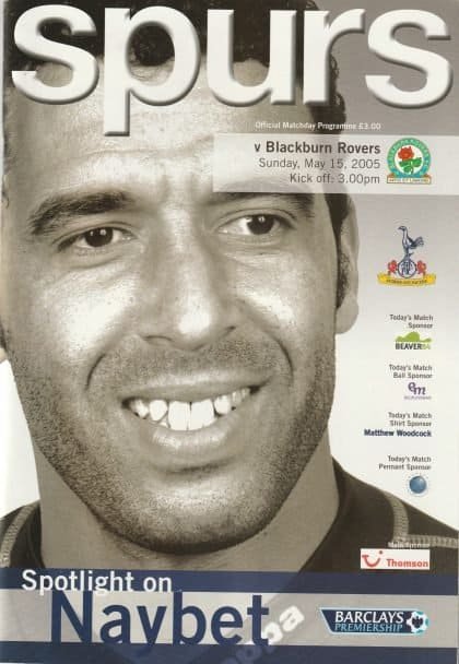 Tottenham Hotspur v Blackburn Rovers  15-May-2005