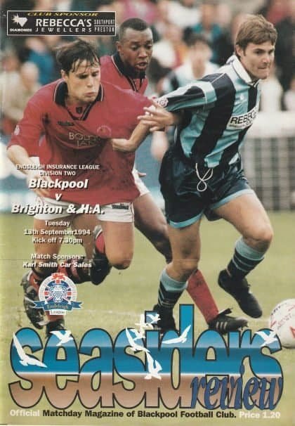 Blackpool v Brighton & Hove Albion 13-Sep-1994