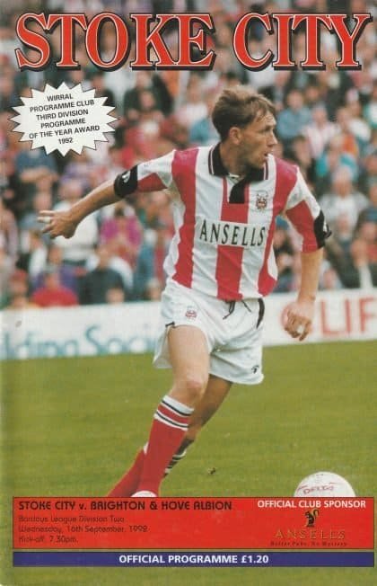 Stoke City v Brighton & Hove Albion 16-Sep-1992