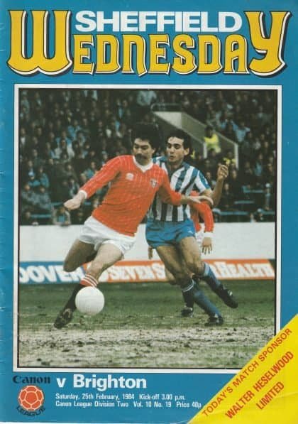 Sheffield Wednesday v Brighton and Hove Albion 25-Feb-1984