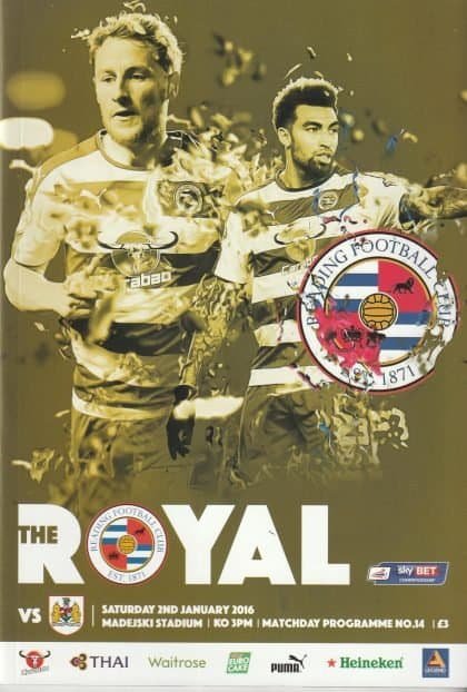 Reading v Bristol City 02-Jan-2016