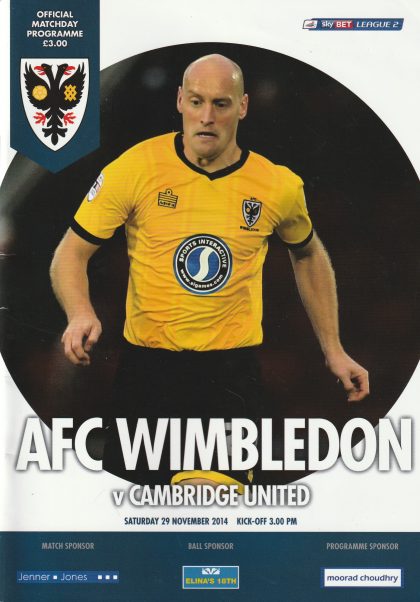 AFC Wimbledon v Cambridge United  29-Nov-2014