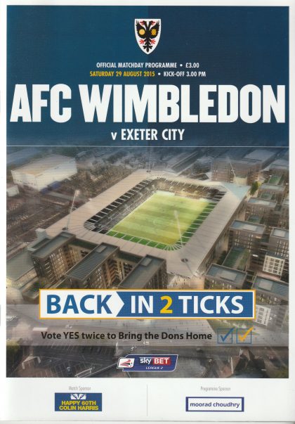 AFC Wimbledon v Exeter City 29-Aug-2015