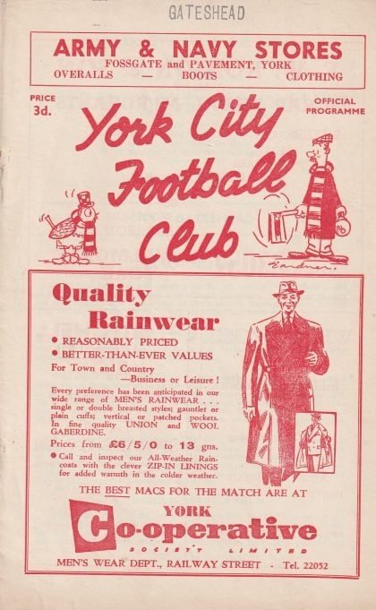 York City v Gateshead  26-Oct-1957
