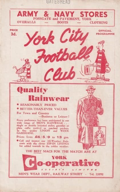 York City v Gateshead  27-Apr-1959