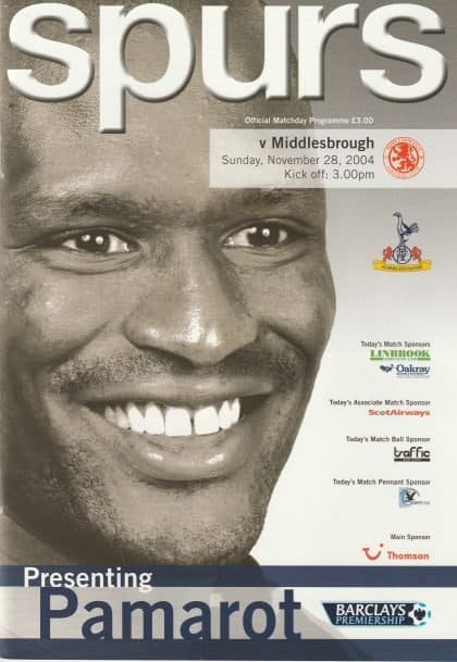 Tottenham Hotspur v Middlesbrough  28-Nov-2004