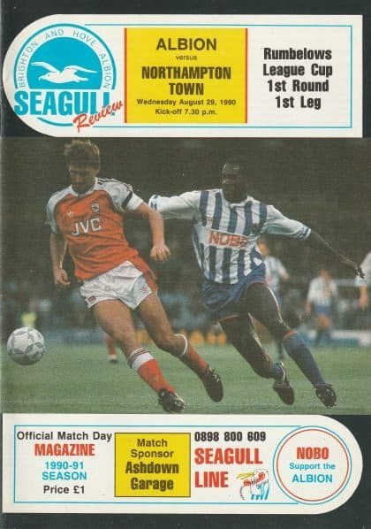Brighton and Hove Albion v Northampton Town 29-Aug-1990