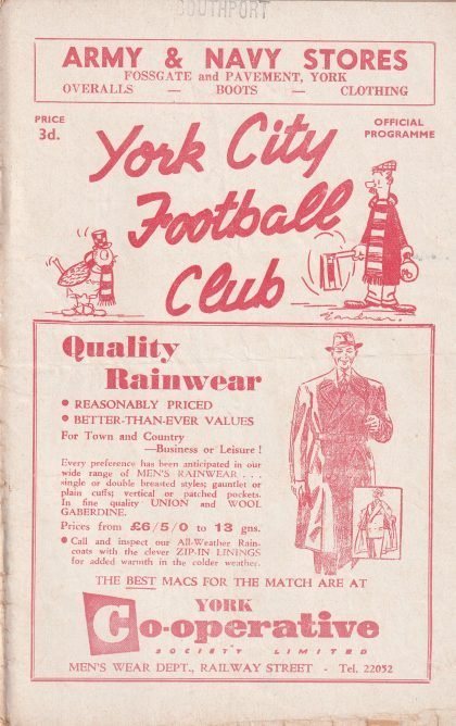 York City v Southport 25-Aug-1958