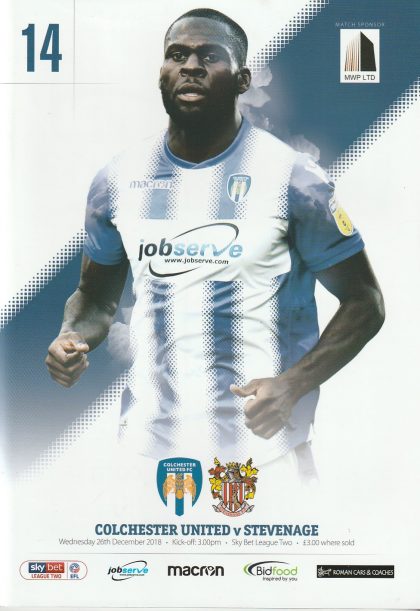 Colchester United v Stevenage  26-Dec-2018