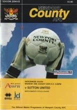 Newport County v Sutton United  30-Aug-2004