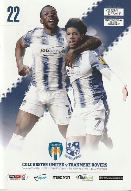 Colchester United v Tranmere Rovers   23-Mar-2019
