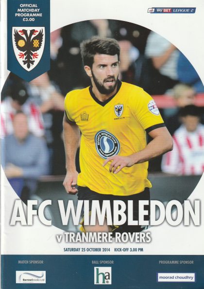 AFC Wimbledon v Tranmere Rovers  25-Oct-2014