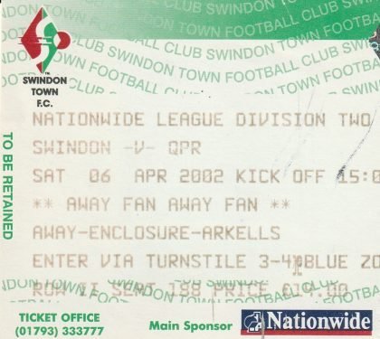 Swindon Town v Queens Park Rangers 06-Apr-2002
