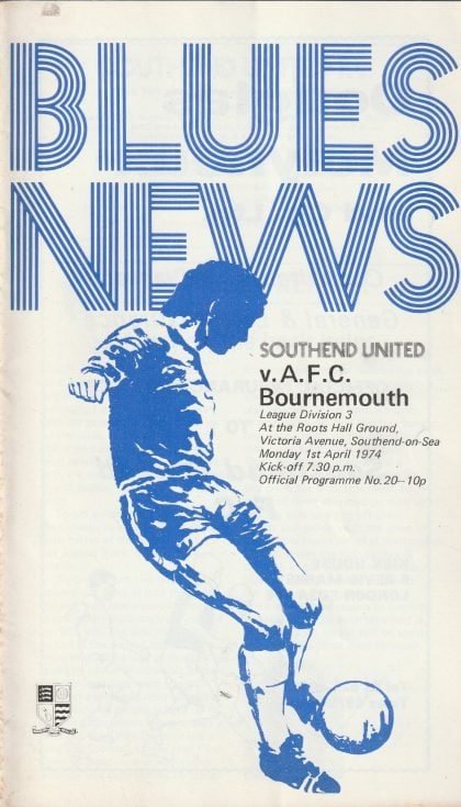 Southend United v AFC Bournemouth  01-Apr-1974