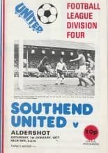 Southend United v Aldershot 01-Jan-1977