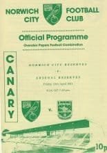 Norwich City Reserves v Arsenal Reserves  19-Apr-1991