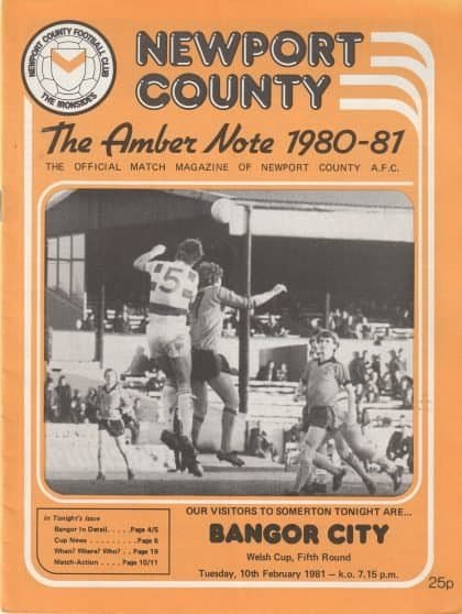 Newport County v Bangor City 10-Jan-1981