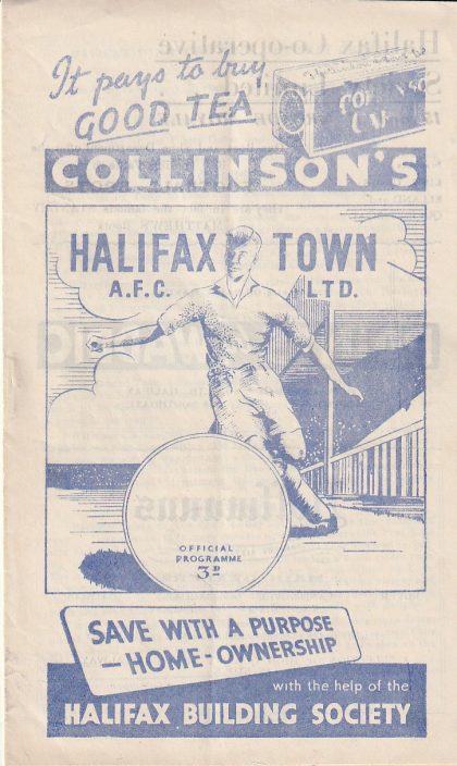 Halifax Town v Barnsley 27-Aug-1954