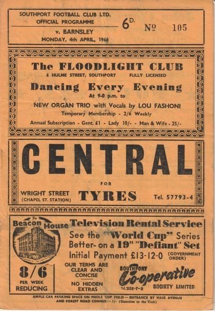 Southport v Barnsley 04-Apr-1966